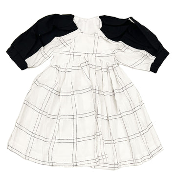 Anja Schwerbrock Aniko Dress With Collar Whtie Check With Black Insert