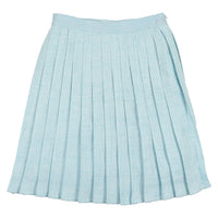 Coco Blanc Pale Blue Woven Pleated Skirt