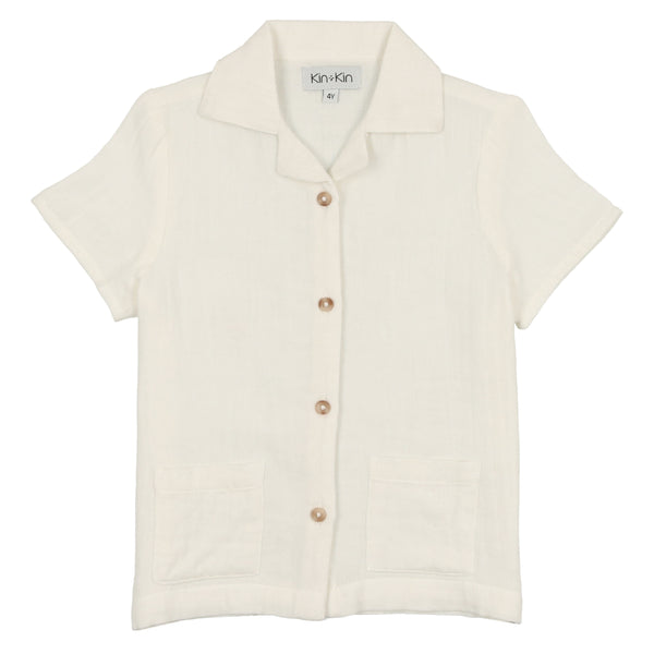 KIN + KIN ENVELOPE COLLAR TOP WHITE