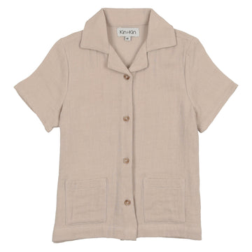 KIN + KIN ENVELOPE COLLAR TOP OATMEAL