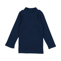 Lil Legs Ribbed Mock Neck Mid Blue