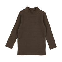 Lil Legs Ribbed Mock Neck Evergreen