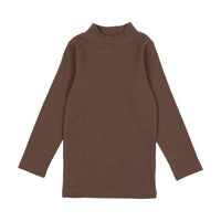 Lil Legs Ribbed Mock Neck Taupe