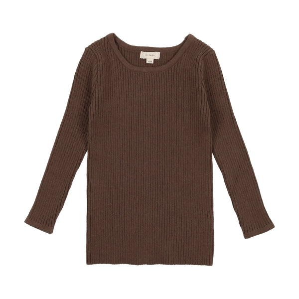 Lil Legs Knit Crewneck Sweater Brown- sale