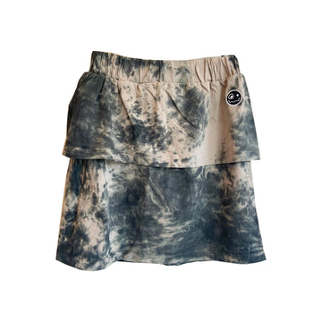 Loud Apparel Taupe Cotton knit Batik Skirt Ruffles