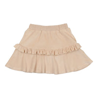 Montee Cream Velour Ruffle Skirt
