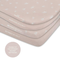 Ely's & Co White + Pink Ginko Pack n Play Sheet Set