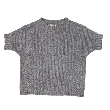 Noma Blue Cable Textured Knit Sweater NKN320